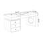 Bureau de direction blanc rectangulaire en pierre frittée avec tiroirs-1298705565