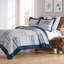 Ensemble de courtepointe réversible 3 pièces Voyage Blue de Greenland Home Fashions-136190536