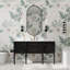Meuble-lavabo simple autoportant 60 po avec comptoir blanc Carrara, dosseret, pieds en bois massif, entièrement assemblé-645787022
