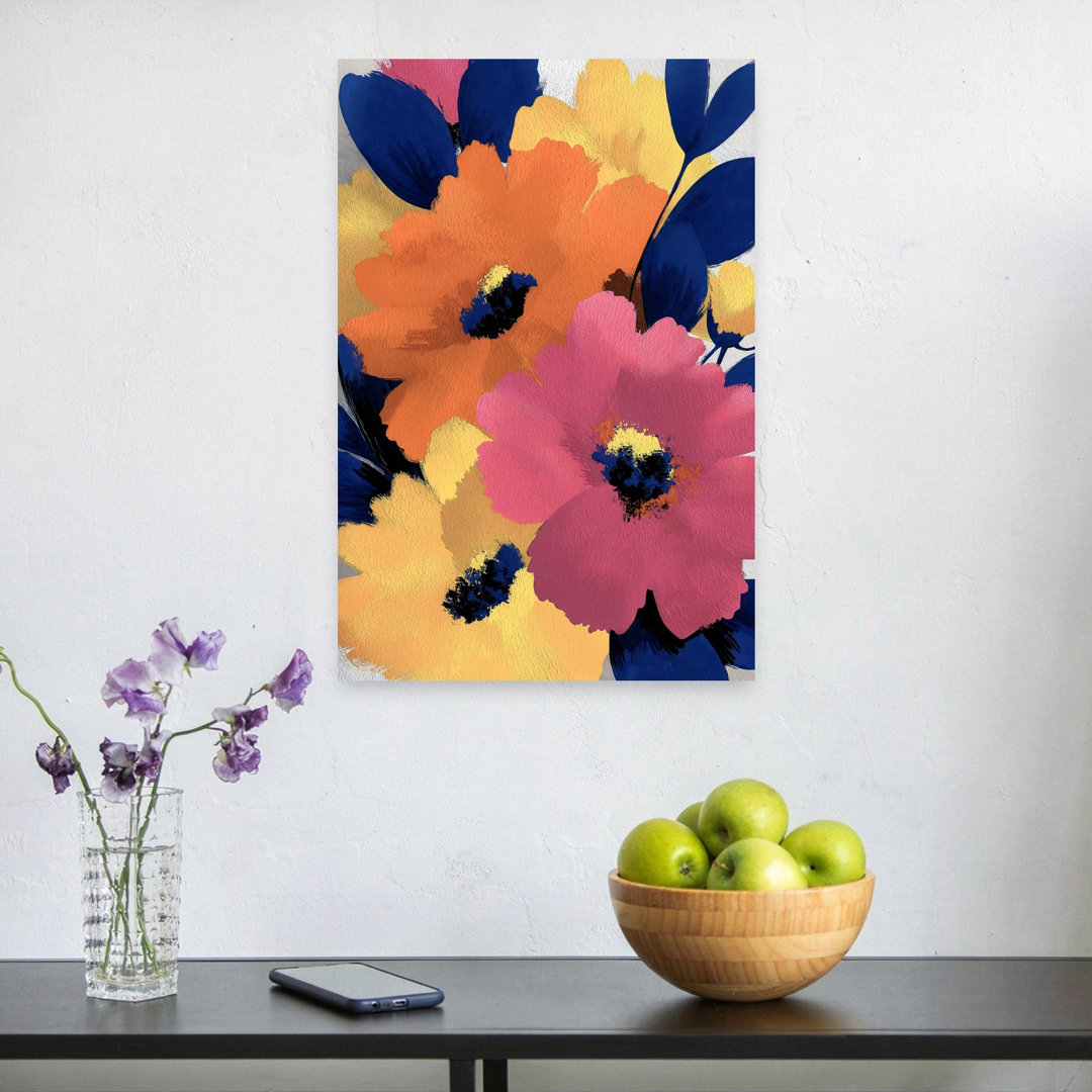 Flower Shop Orange Abstract Abstract Bold Contemporary Nature Wall Art Print