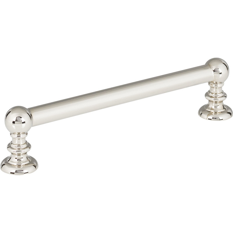 Polished Nickel Modern Bar Handle with Mounting Hardware