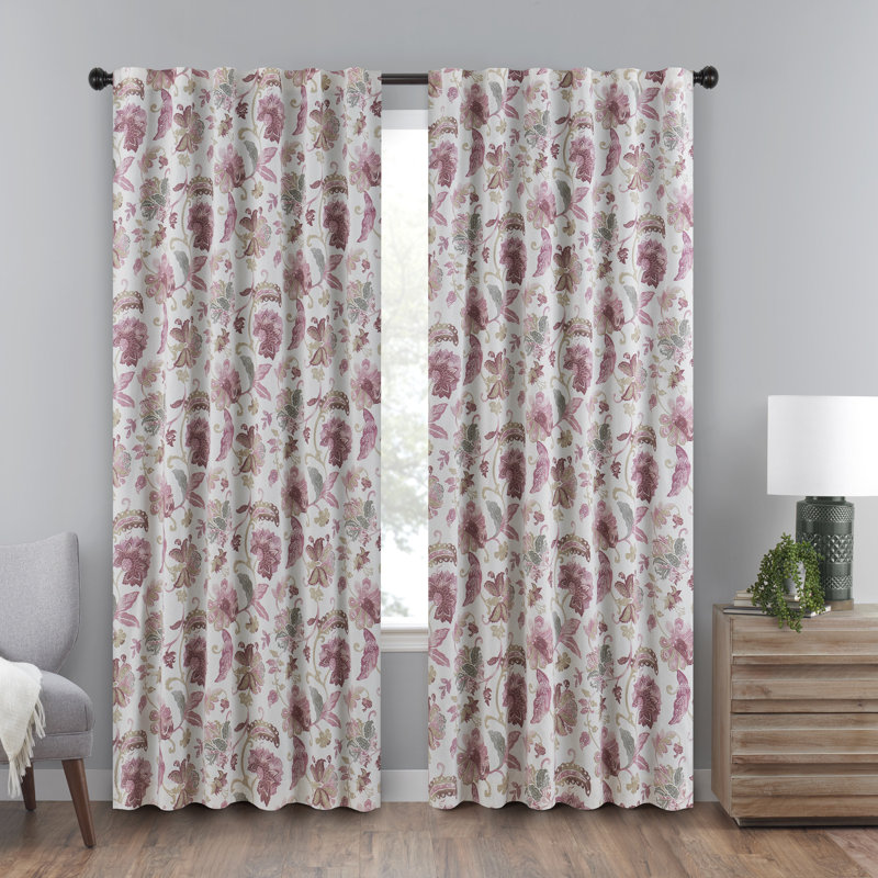 Nina Blackout Curtain Single Panel, 52"W x 95"L, Coral