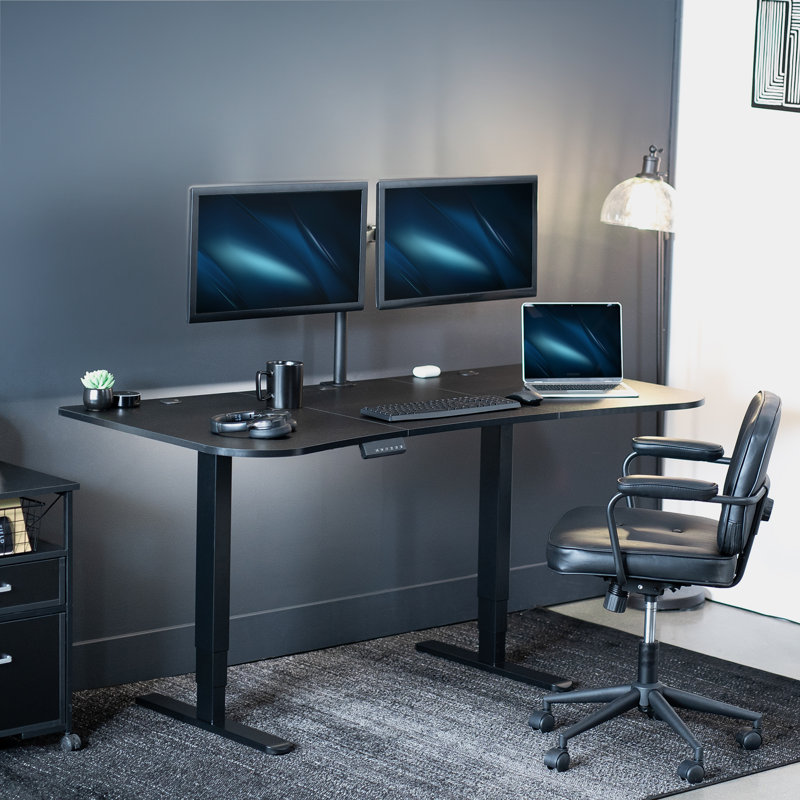 Bureau pour travailler debout à hauteur réglable, Noir / Noir