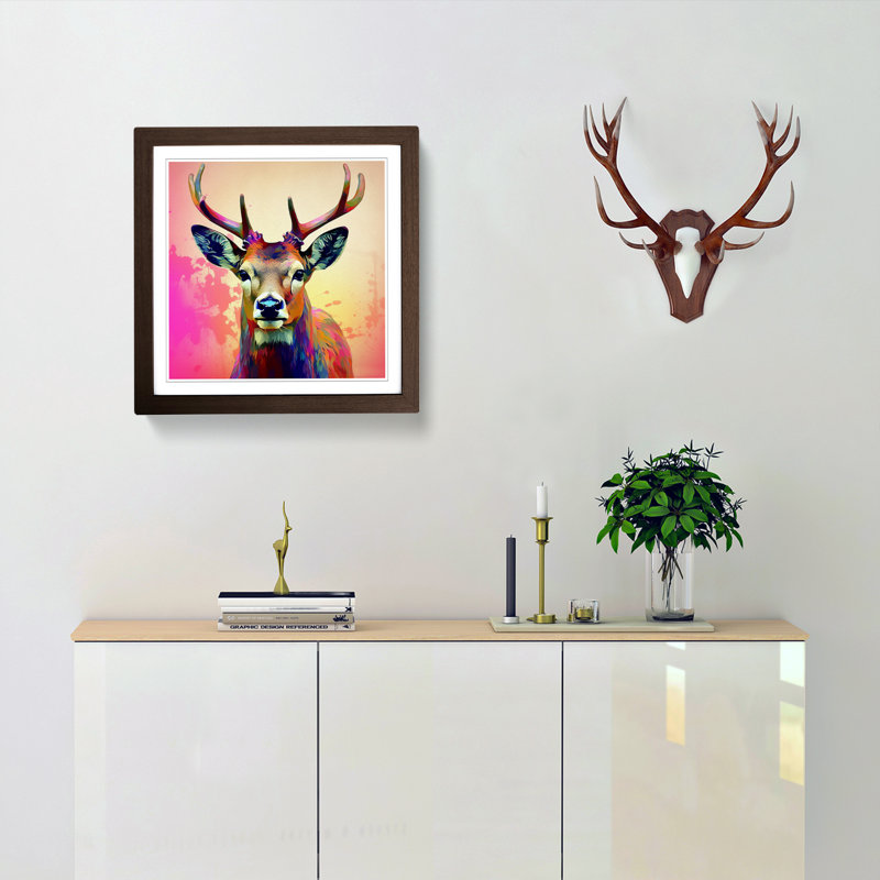 Deer Digital Art - Framed Print, Walnut
