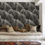 Black Abstract Leaf Pendant Wallpaper