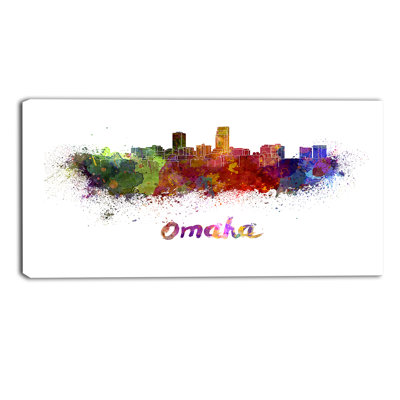«Omaha Skyline Cityscape» par Designart, impression sur toile