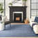 Anerinda Solid Hand Loomed Wool/Cotton Area Rug in Navy Blue