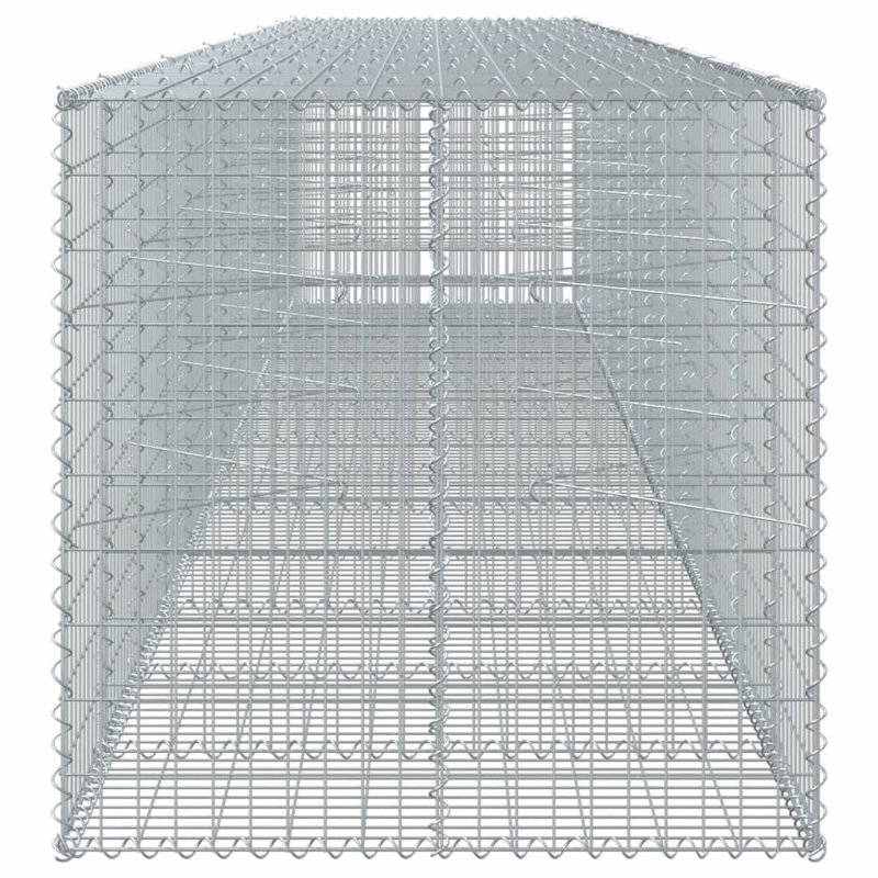 Large Silver Galvanized Iron Gabion Basket with Cover