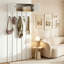 Wall Mounted Coat Rack with Storage Cabinet, Entryway Clothes Rack-904239578