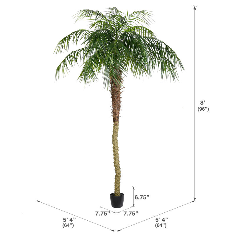 8' Artificial Potted Phoenix Palm Tree.
