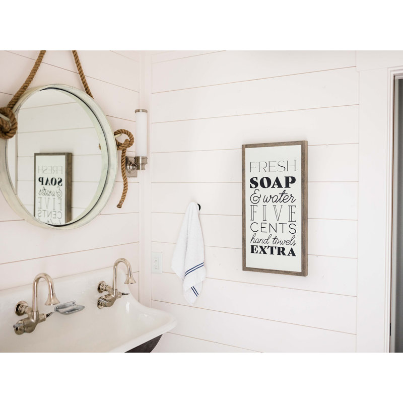 Panneau d'art mural en bois Fresh Soap Bathroom