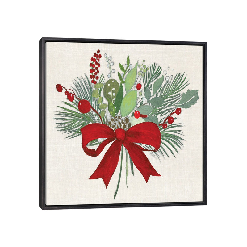 Merry Berry Bow - reproduction d'art murale - toile encadrée, H 18 po x l 18 po, Reproduction encadrée sans passe-partout