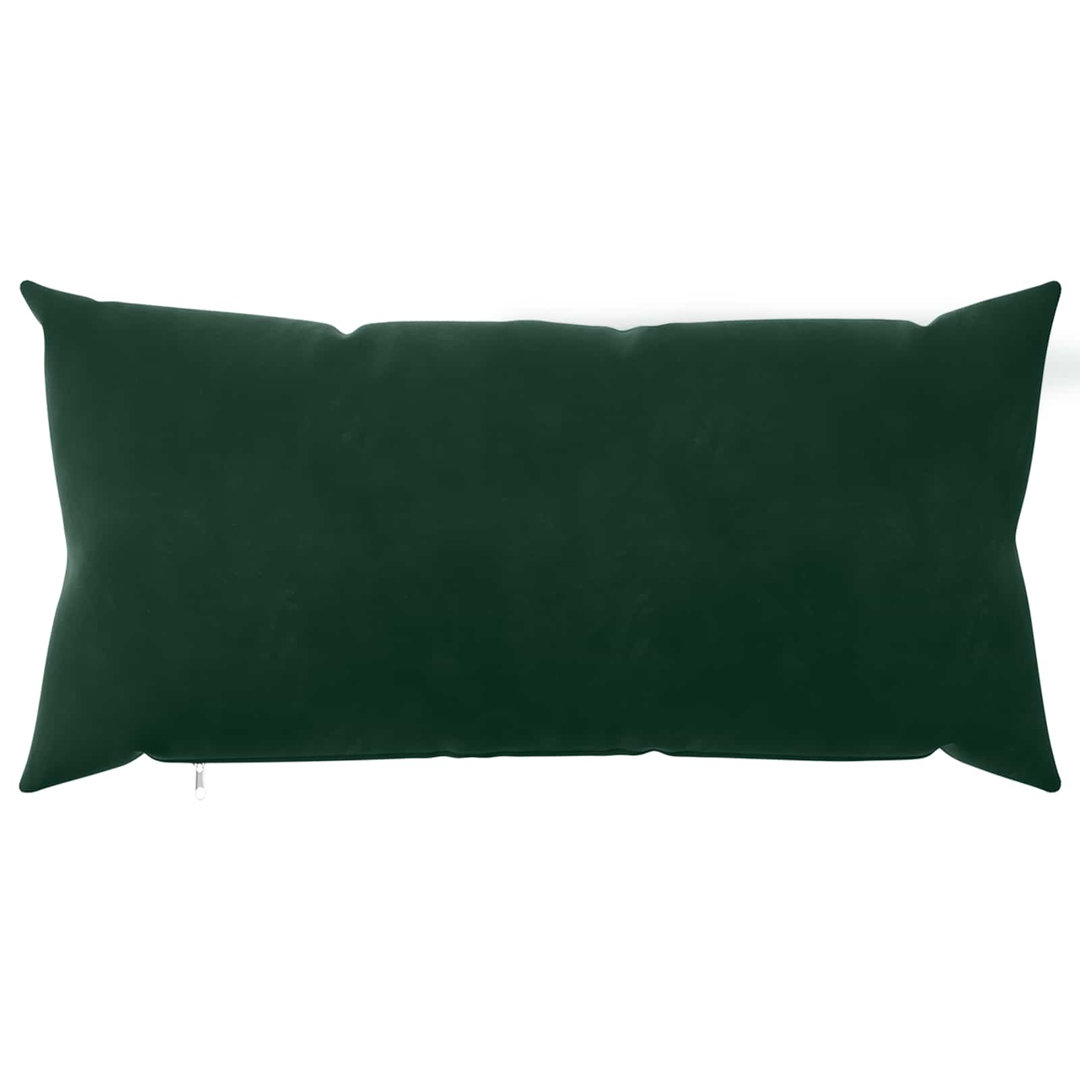vidaXL - Cushion Cover - 40 x 70 cm - Velvet - Dark Green - 6 Pieces - Image 2