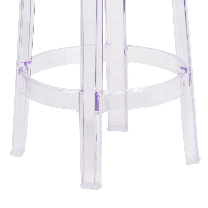 Ragiu 25.75" High Transparent Counter Height Stool - Restaurant & Bar Furniture, Counter Stool (26" Seat Height)
