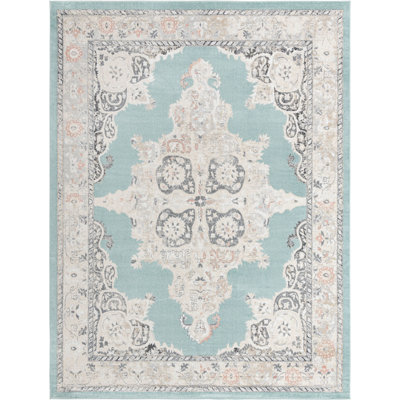 Tapis traditionnel bleu clair