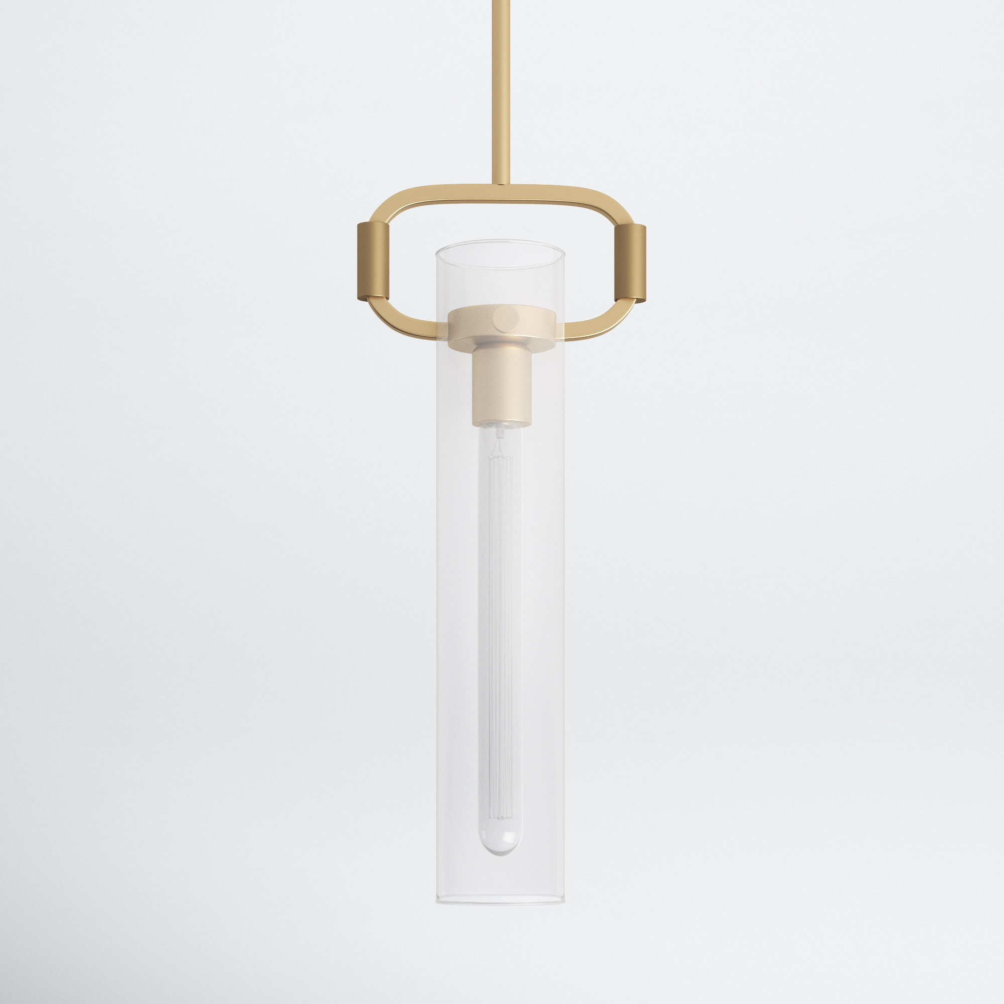 Shay Single Light Glass Dimmable Pendant, Brass