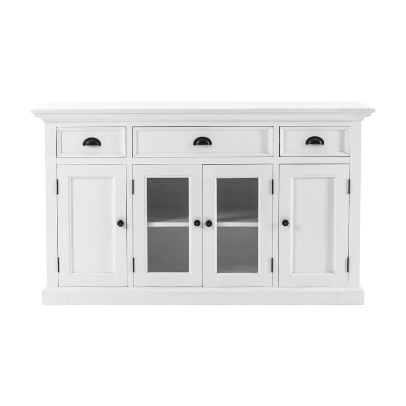 Armoire d'appoint blanche avec portes en verre