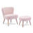 Upholstered Side Chair with Ottoman-1215658408