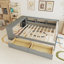 Platform Bed With Storage Shelves, Drawers, Charging Station And Upholstered Headboard-2049178272-2049178300