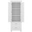 Armoire de rangement haute avec deux tiroirs, armoire de salle de bain multifonctionnelle autoportante avec tablette réglable, dispositif anti-basculement-2096168297