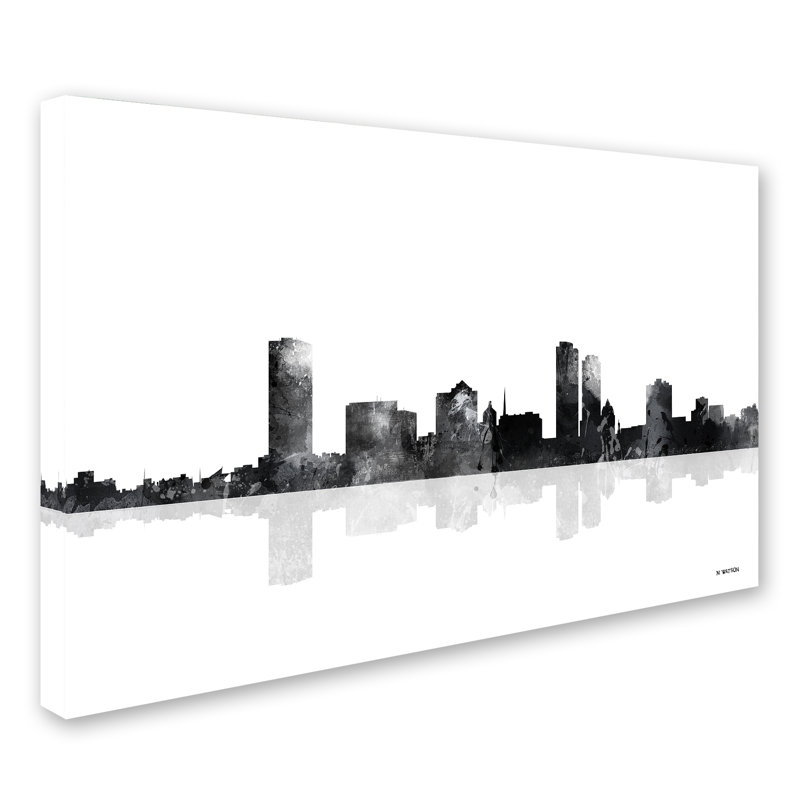 « milwaukee wisconsin horizon bg-1 » par marlene watson, impression sur toile tendue, H 30 po x l 47 po x P 2 po