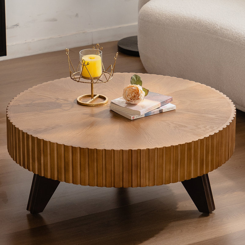 Table basse ronde 35,4 po, Naturel