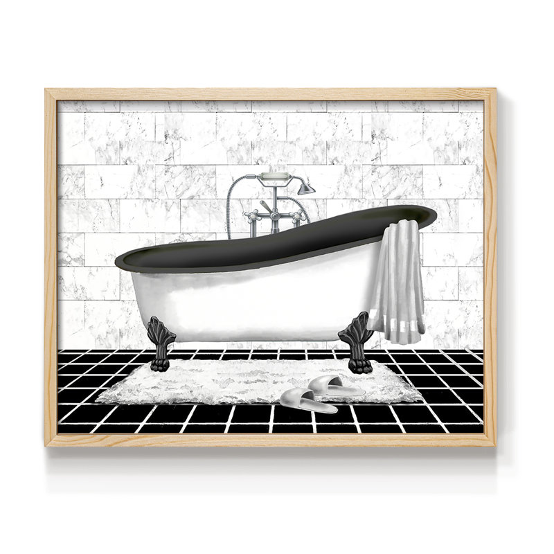 Modern Bath II -Framed Print - Restickable, Naturel, H 11 po x l 14 po