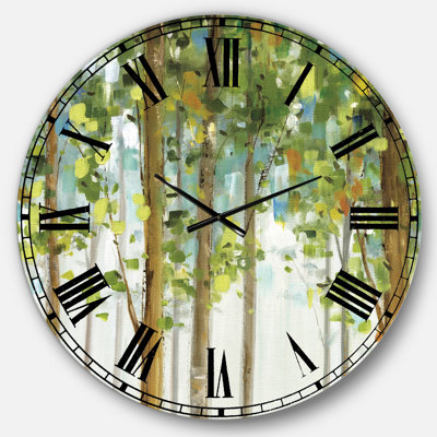 Green Forest Study - Traditional wall clock