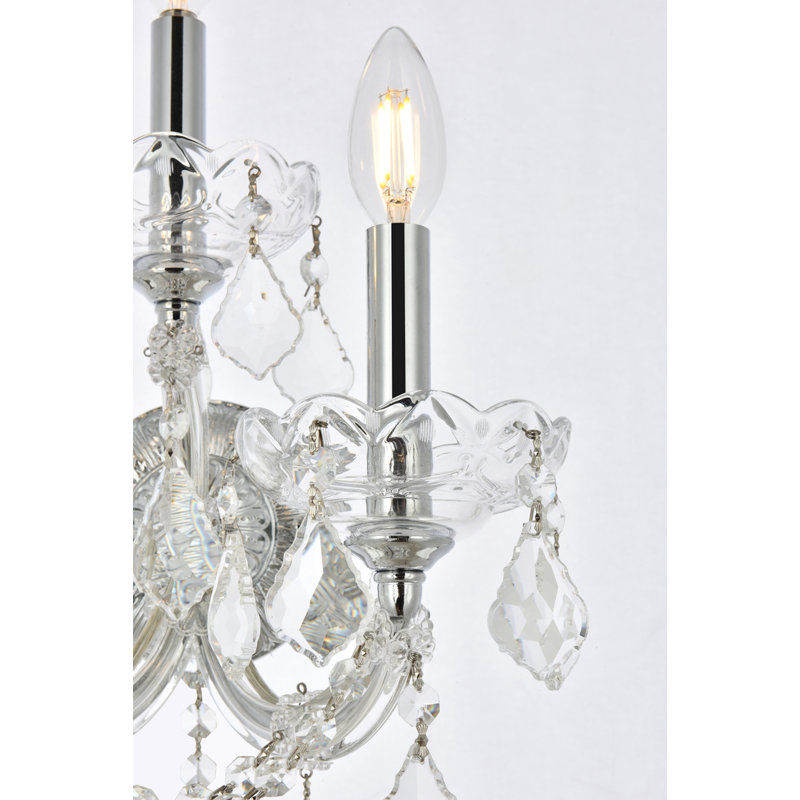 Maria Theresa Mordechay Clear Royal Cut Crystal, 19" H x 12" W x 12" D, Chrome, 3