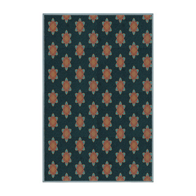 Tapis bleu marine en laine Capirano