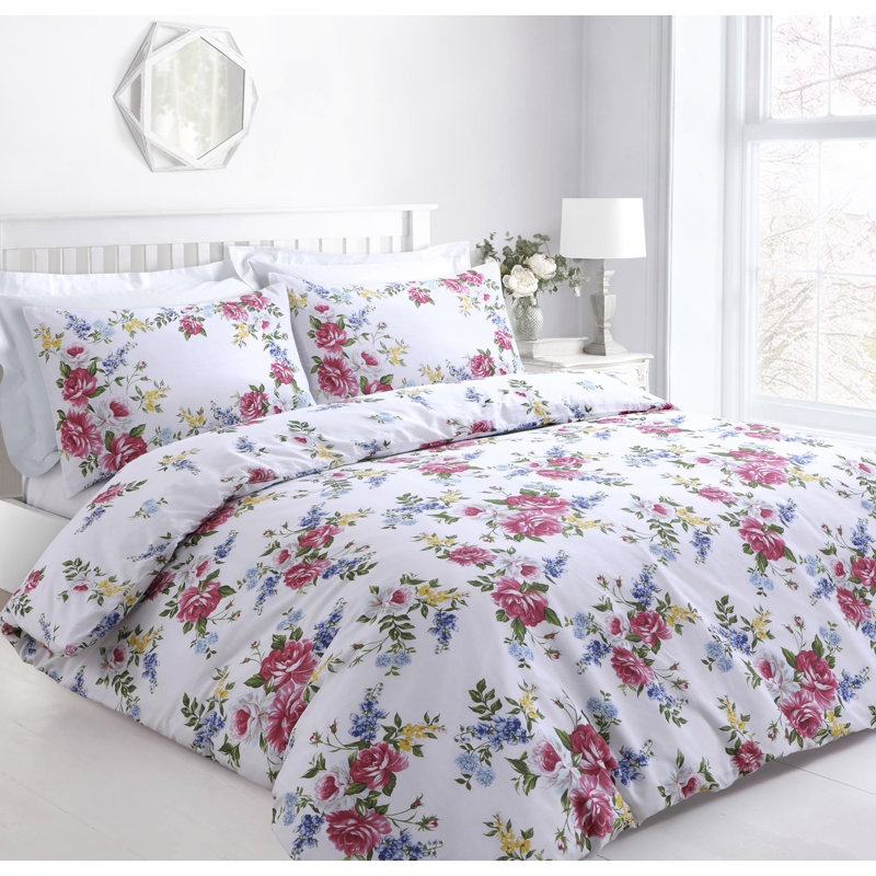Amoya Floral Duvet Cover Set, 135 x 200 cm, Charcoal