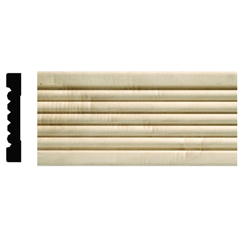 7-Foot Unfinished White Hardwood Beaded Baseboard Casing