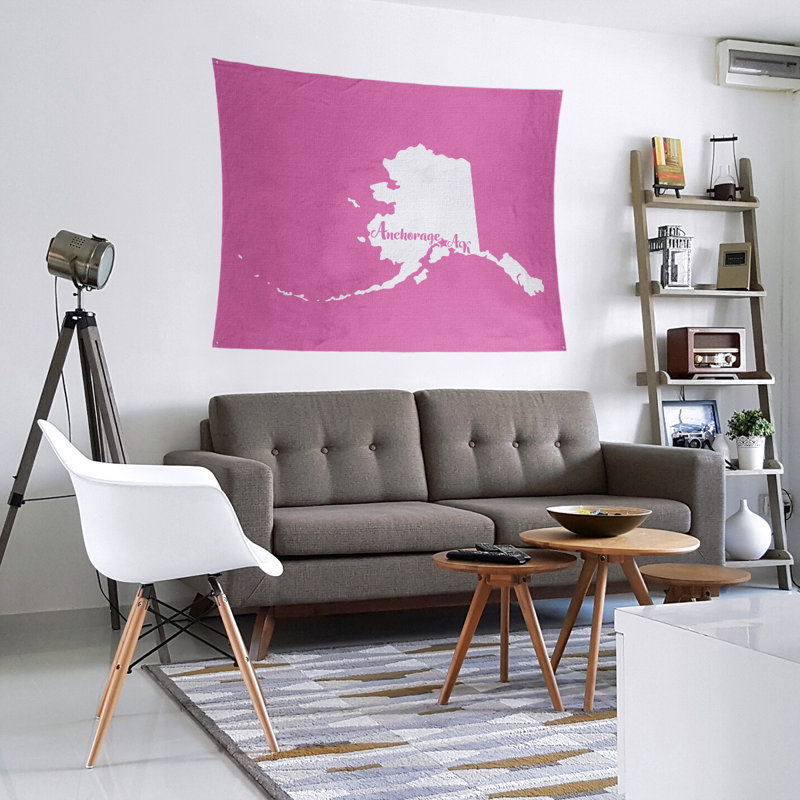 Tapisserie murale alaska ancrage, Rose, H 68 po x l 80 po
