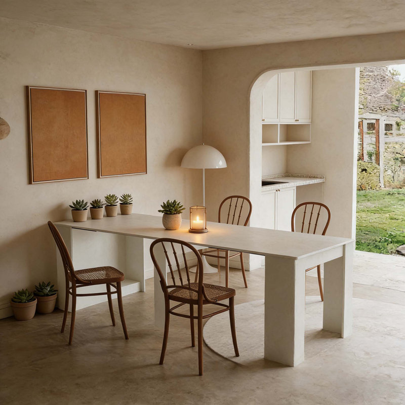 Table de salle à manger extensible avec rangement, parfaite pour les petits espaces et polyvalente dans diverses pièces.