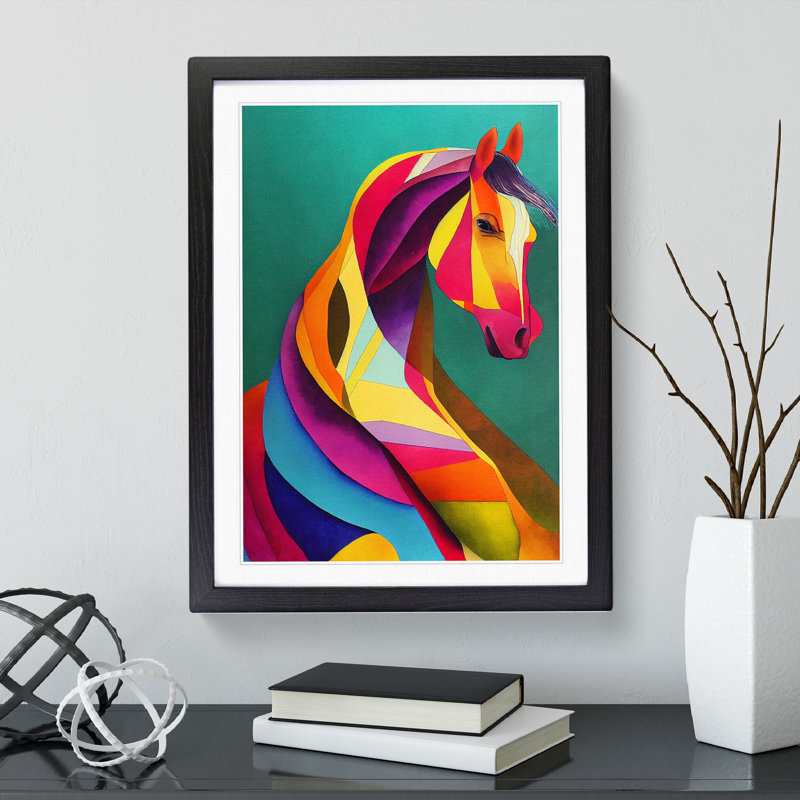 Abstract Horse No.5 - Framed Print, Black, 64cm H x 46cm W x 2cm D