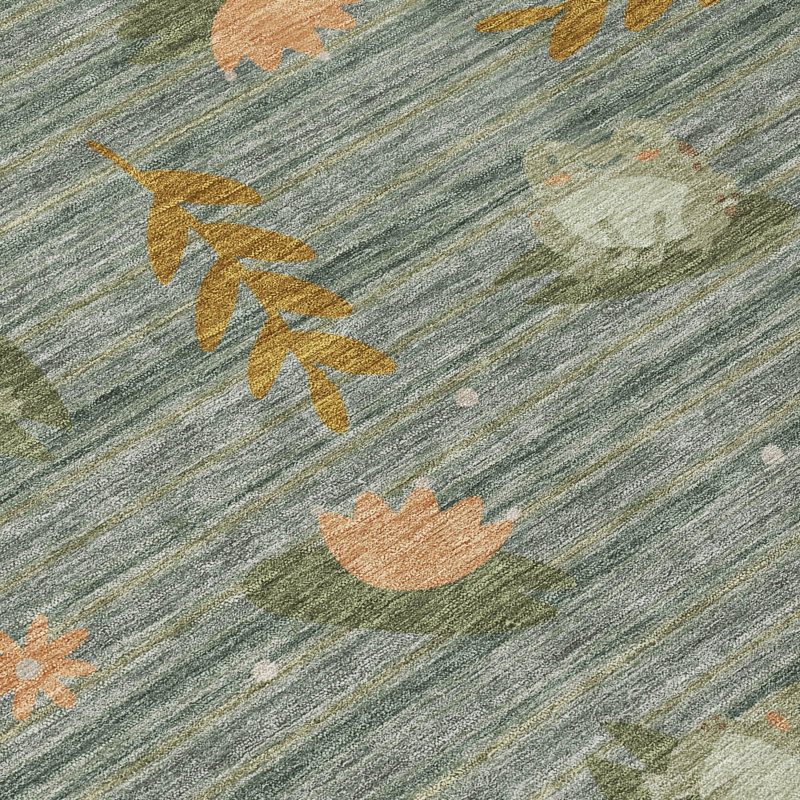 Tapis intérieur / extérieur lavable à la machine pour enfants ACN2795, Basilic, 9 pi x 12 pi