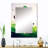 Green And White Abstract Ink Expression IV - Modern Rectangular Wall Mirror-1147771530