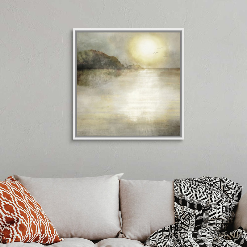 Reproduction d’art sur toile « Misty Sea » par Edward Selkirk, Cadre blanc, H 32 po x l 32 po x P 1,75 po