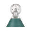 Meuble-lavabo de salle de bain 1 lumière Orwell en laiton vieilli avec pin vert-153687742