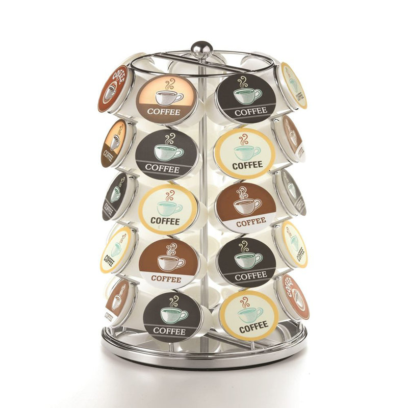 Rangement pour 35 dosettes de café, Chrome chrome