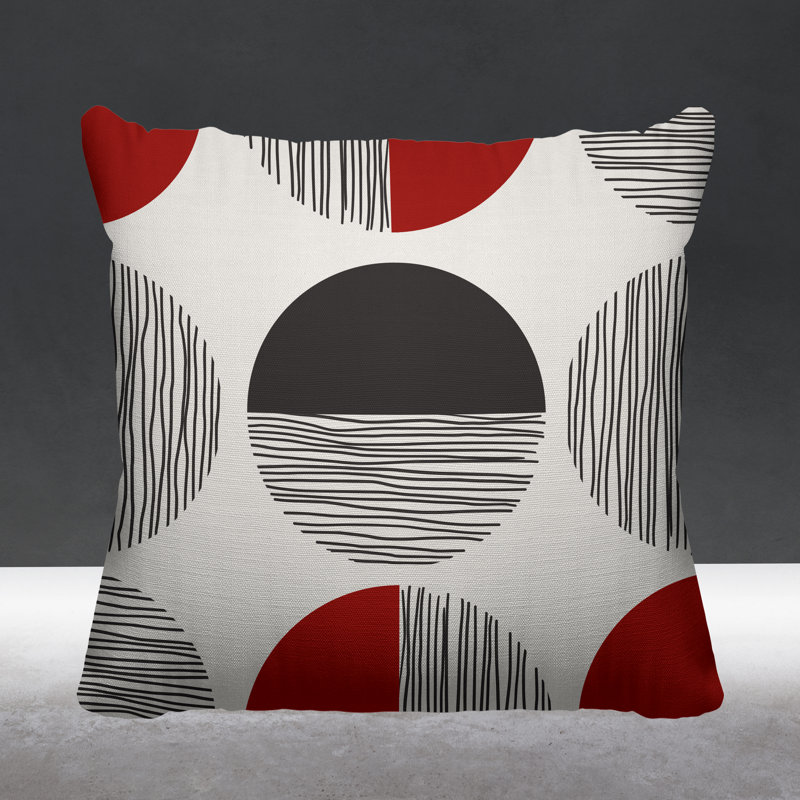 Coussin intérieur / extérieur Dubo, L 19 po x H 19 po, Rouge