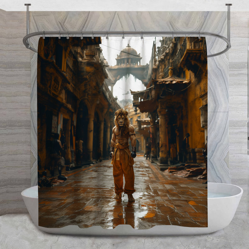 Rideau de douche Lion Warrior - fantaisie, décor de salle de bain gothique, H 73 po x l 70 po