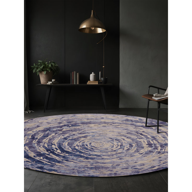Silky Soft Plush Gray Area Rug, Round 8'