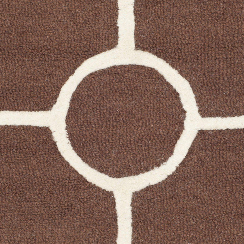 Deedgra Hand Tufted Wool Geometric Rug, Round 6'