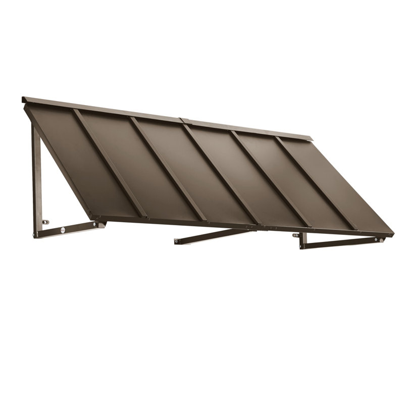 Auvent fixe en métal Awntech Houstonian Seam, H 24 po x l 92 po x P 24 po, Aluminium, Bronze