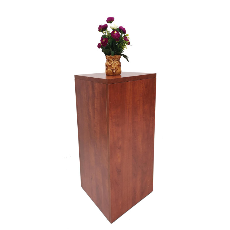 Hadaway 36" Pale Walnut Cube Pedestal Display Glorifier Riser Stand Easy Assembly Required