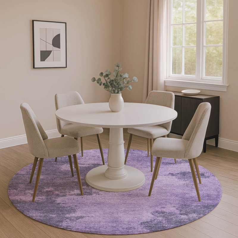 Premium Machine Washable Mayfield AMF1913 Abstract Rug, Round 8'