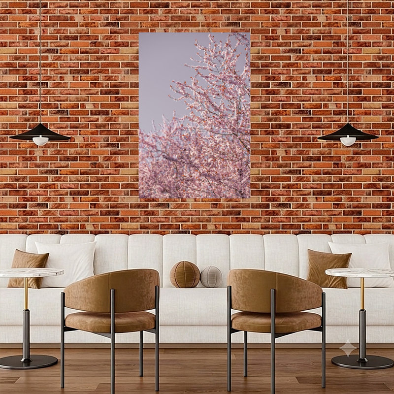 Fleurs de cerisier rose, 48" H x 32" W