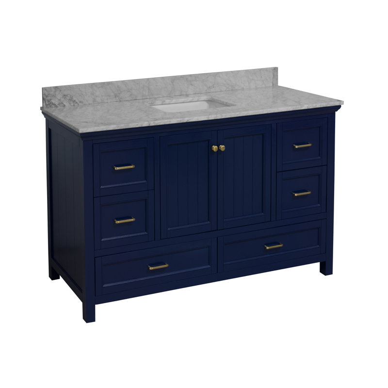 Ensemble de meuble-lavabo simple 60 po Maven, Bleu royal