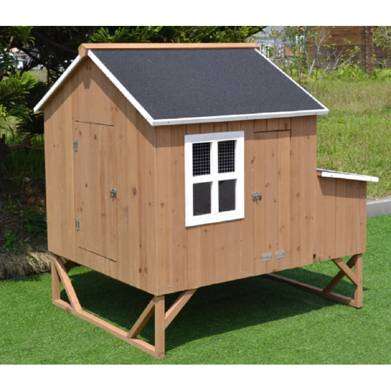 Analisia 12.4 Square Feet Chicken Coop with Roosting Bar for up to 3 Chickens